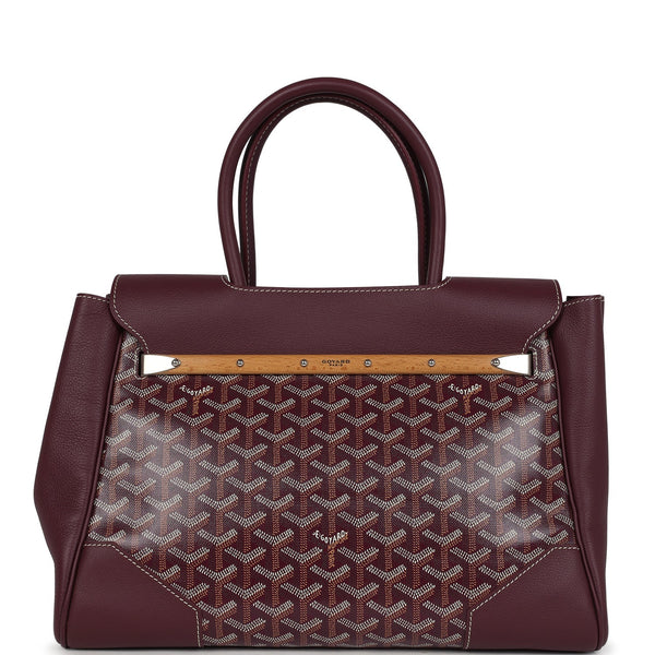 Goyard Saigon Tote Burgundy Goyardine Canvas Palladium Hardware