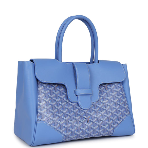 Goyard Saigon Tote Iris Goyardine Canvas Palladium Hardware