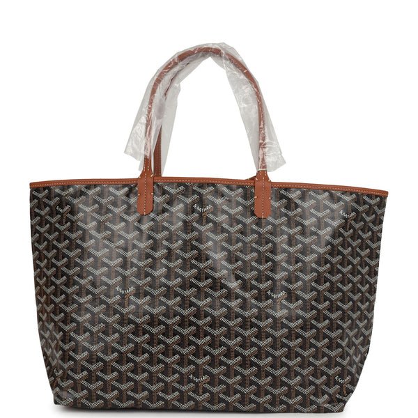 Goyard Goyardine Black and Brown St. Louis PM Tote Bag Palladium Hardware