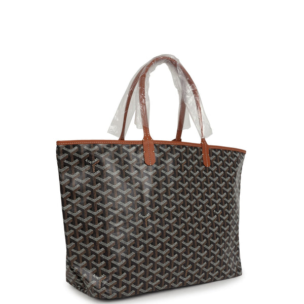 Goyard Goyardine Black and Brown St. Louis PM Tote Bag Palladium Hardware