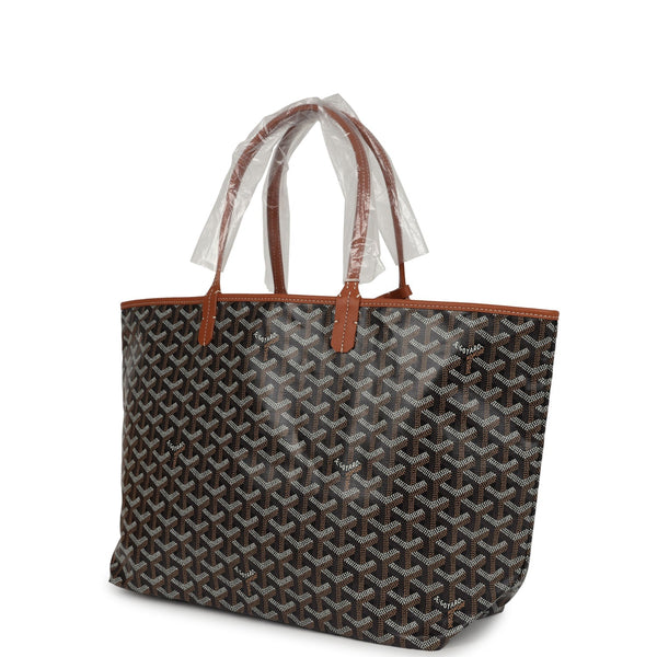Goyard Goyardine Black and Brown St. Louis PM Tote Bag Palladium Hardware