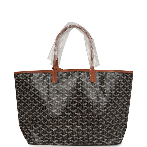 Goyard Goyardine Black and Brown St. Louis PM Tote Bag Palladium Hardware