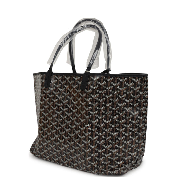 Goyard Goyardine Black St. Louis PM Tote Bag Palladium Hardware