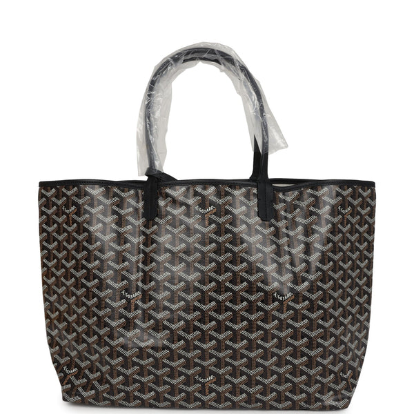 Goyard Goyardine Black St. Louis PM Tote Bag Palladium Hardware