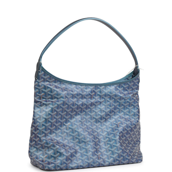 Goyard Goyardine Pearly Blue Boheme PM Hobo Bag Palladium Hardware