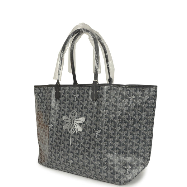 Goyard Goyardine Grey St. Louis PM Tote Bag Palladium Hardware