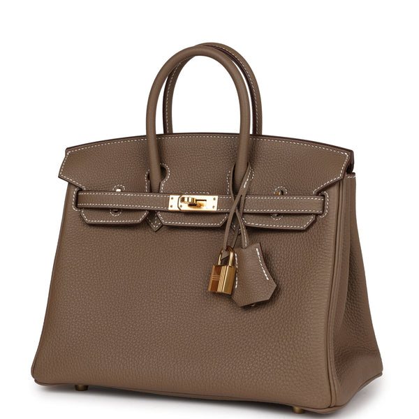 Hermes Birkin 25 Etoupe Togo Gold Hardware