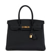 Hermes Birkin 30 Black Togo Gold Hardware