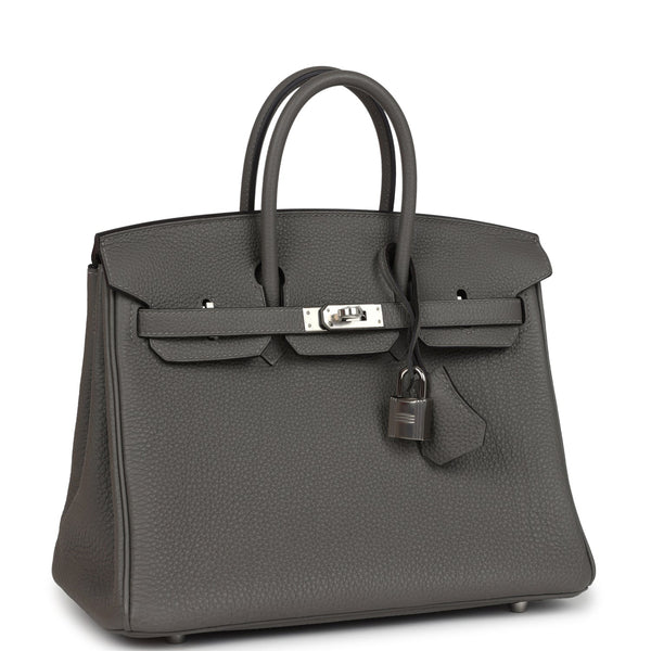 Hermes Birkin 25 Gris Meyer Togo Palladium Hardware