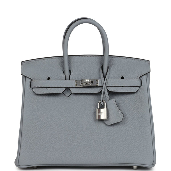 Hermes Birkin 25 Gris Pantin Togo Palladium Hardware