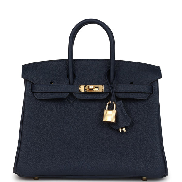Hermes Birkin 25 Bleu Abysse Togo Gold Hardware