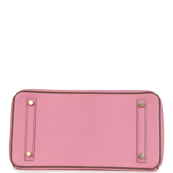 Pre-owned Hermes Special Order (HSS) Birkin 30 Bubblegum Verso Chèvre Brushed Gold Hardware