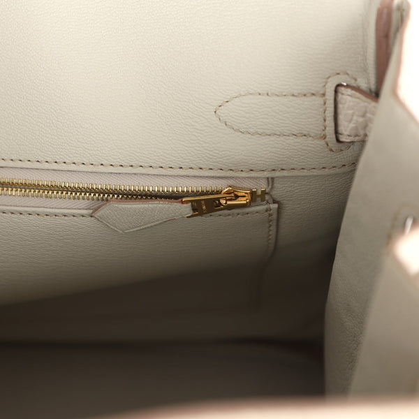 Pre-owned Hermes Birkin 30 Beton Matte Porosus Crocodile Gold Hardware