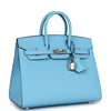 Hermes Birkin Sellier 25 Celeste Epsom Palladium Hardware