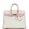 Hermes Special Order (HSS) Birkin 25 White and Rose Sakura Clemence Rose Gold Hardware