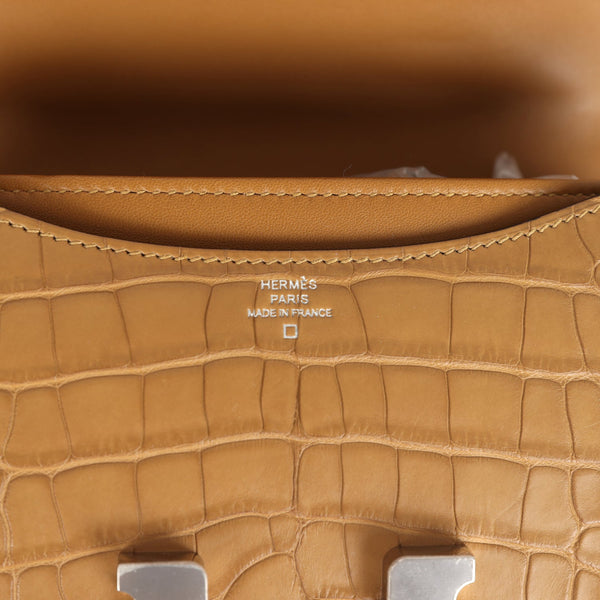 Hermes Constance 18 Kraft Matte Alligator Palladium Hardware
