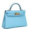Hermes Kelly Sellier 20 Celeste Epsom Gold Hardware