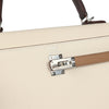 Hermes Kelly Sellier 25 Tri-Color Nata, Gris Meyer and Chai Epsom Palladium Hardware
