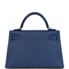 Hermes Kelly Sellier 20 Bleu Tie Madame Palladium Hardware