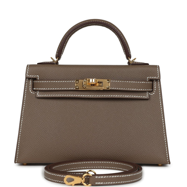 Hermes Kelly Sellier 20 Etoupe Epsom Gold Hardware
