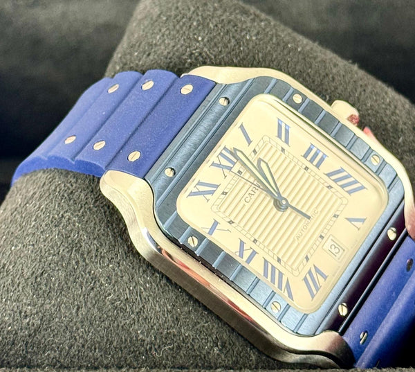 Santos De Cartier 11/2024 NEW Large Dial Blue Ceramic Beze