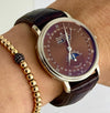 Villeret QuantiÃ¨me Complet Moon Phase 18k White Gold Chcolate Dial 38 mm With Original Papers