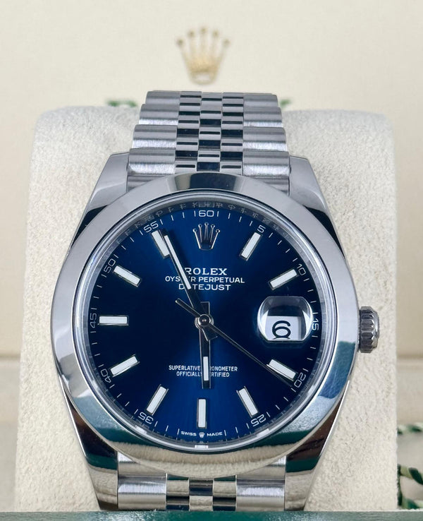 Datejust 41 Certified Jubille Blue Stick Dial Full Set 2022