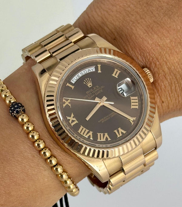 Rolex Day-Date II 41 mm Rose Gold Chcolate Dial 2015 Full Set