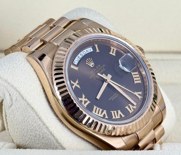 Rolex Day-Date II 41 mm Rose Gold Chcolate Dial 2015 Full Set