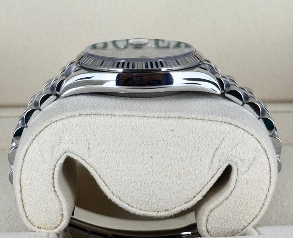 Rolex Datejust 36 White Gold Bezel Jubille Blue Stick Dial Full Set