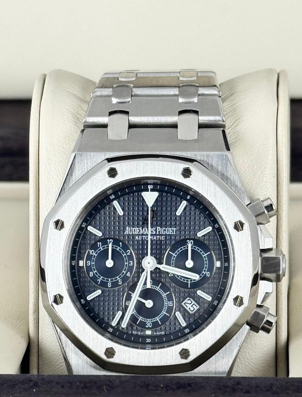Audemars Piguet Royal Oak Chronograph Kasparov 39 mm Blue Dial After Service with Archive Papers 25860 ST