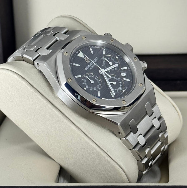 Audemars Piguet Royal Oak Chronograph Kasparov 39 mm Blue Dial After Service with Archive Papers 25860 ST