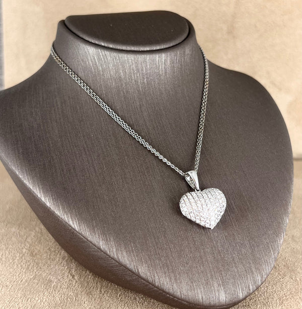White gold Chain Diamond Heart