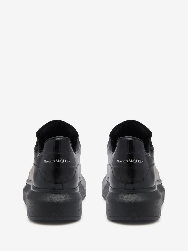 Oversize Sneaker in Black White Crocodile