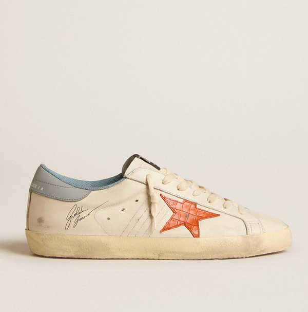 Super-Star Uomo con stella stampa coccodrillo e talloncino azzurro argento "ULTIMI PEZZI"