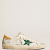 Super-Star with green suede star and yellow crocodile leather heel tab "LAST PIECES"