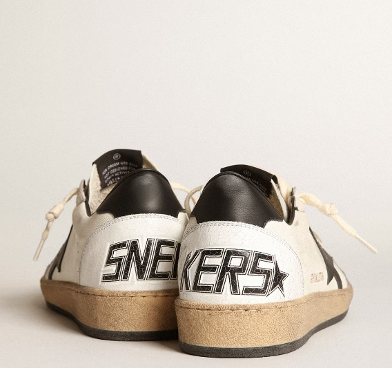 Ball Star in nappa bianca e stella nera "ULTIMI PEZZI"