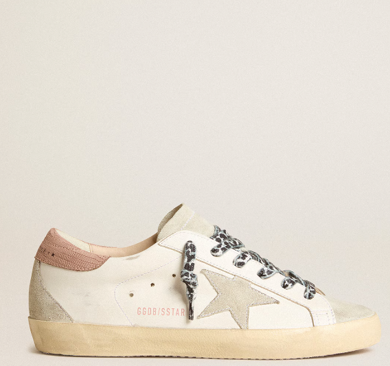 Super-Star with ice suede star and pink lizard print heel tab
