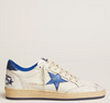 Ball Star Women's white nappa leather shoe with star and blue laminated leather heel tab "LAST PIECES"