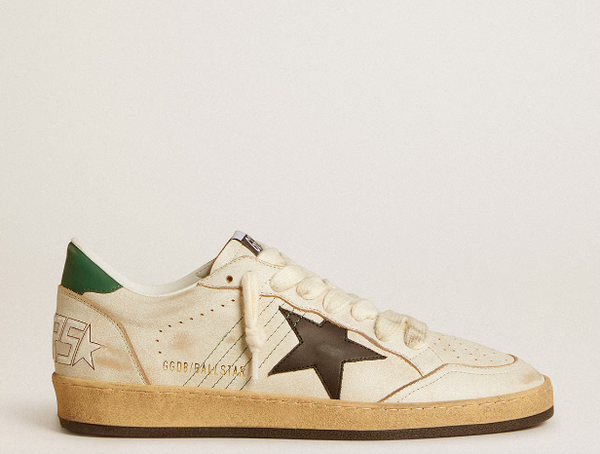 Ball Star Men with black leather star and green leather heel