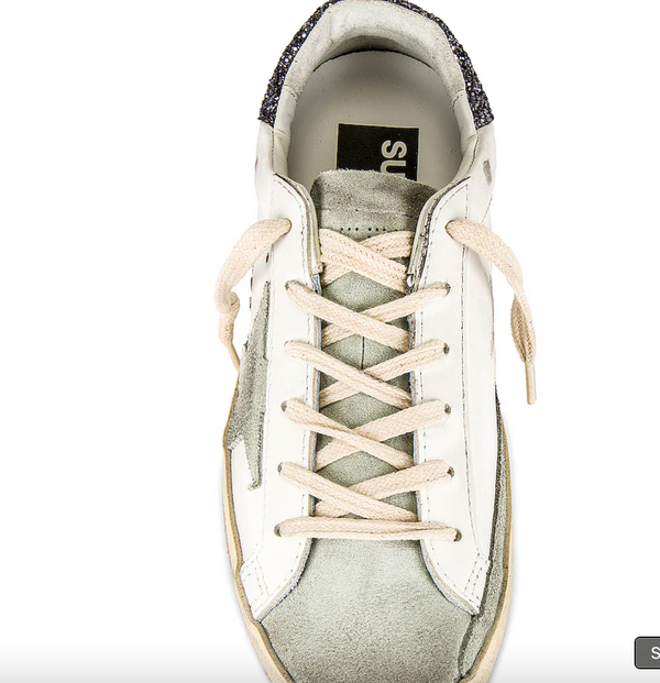 Golden Goose Super-Star Sneaker in White, Ice, &amp; Gray "LAST PIECES"