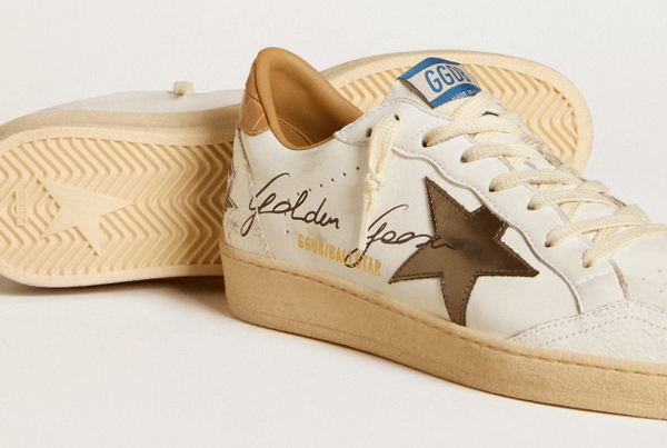 Ball Star in nappa con stella laminata e talloncino in pelle cocco