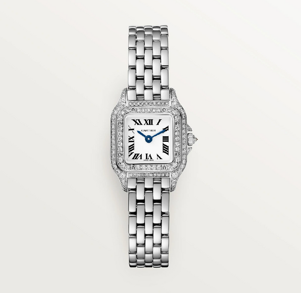 Cartier PanthÃ¨re Mini White Gold â€“ Factory Diamond-Set Bezel & Bracelet (99 Diamonds)