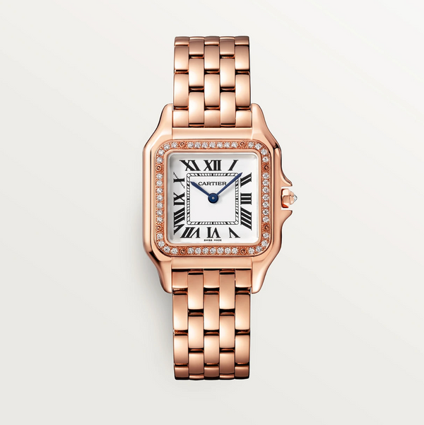 Cartier PanthÃ¨re Medium Rose Gold with Factory Diamond Bezel â€“ 45 Diamonds (0.31 ct)