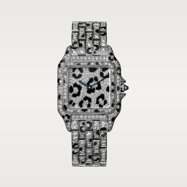 PanthÃ¨re de Cartier Medium Model â€“ 750 White Gold with 660 Diamonds & Enamel Spots