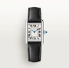 Cartier Tank Must de Cartier Small Model Quartz Stainless Steel Black Leather Strap