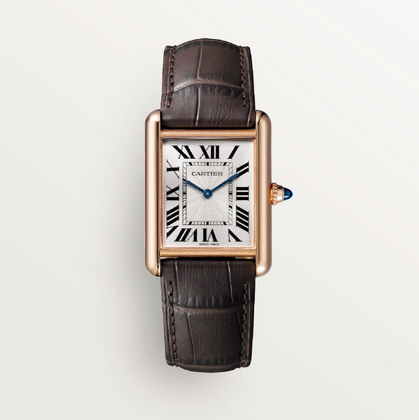 Cartier Tank Louis Cartier Large 33.7mm x 25.5mm 750 RosÃ©gold Manual Winding Watch (Brown Strap)