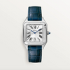 Cartier Santos-Dumont Small 38mm Stainless Steel Quartz Blue Alligator Strap