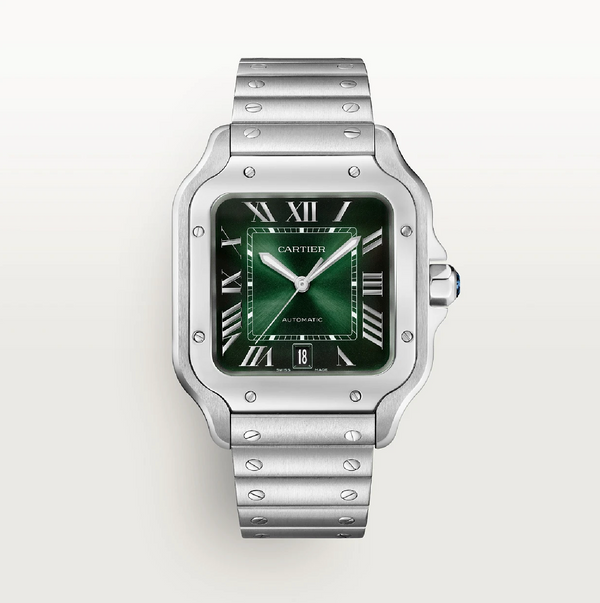 Santos de Cartier Large Green Dial Steel Watch