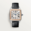 Cartier Santos-Dumont Large Steel & Rose Gold Quartz Black